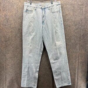 Guess Jeans Mens 36x32 Blue Light Wash Straight Leg Denim USA Made Vintage 90s